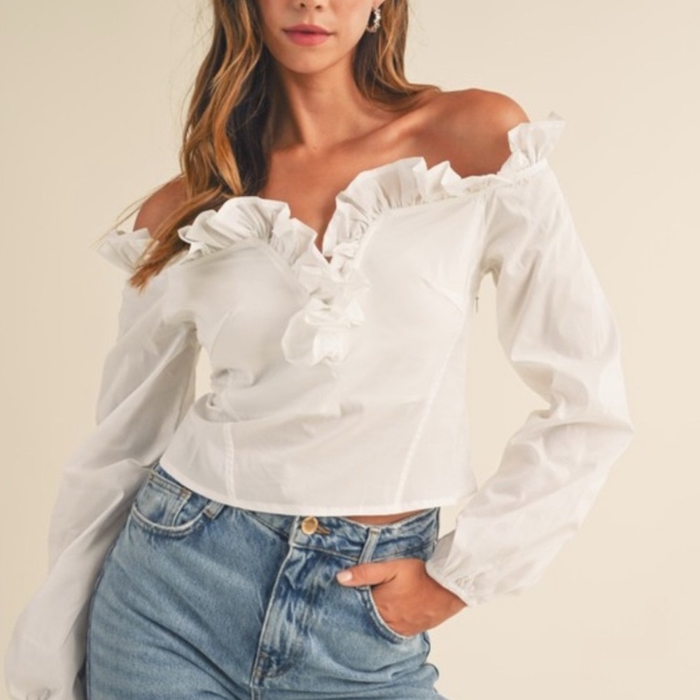 Mable White Off-Shoulder Blouse